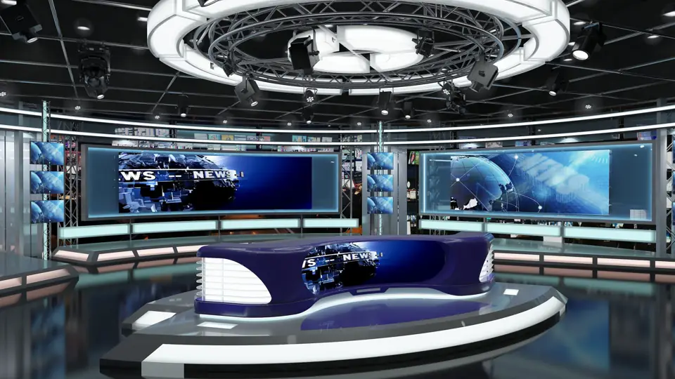 Broadcast news studio
